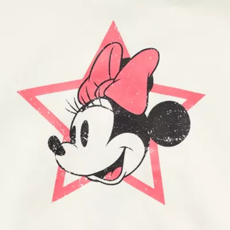 Cropped Full Zip Womens Long Sleeve Minnie Mouse Fleece Zipper Hoodie