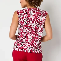 Black Label by Evan-Picone Womens Keyhole Neck Sleeveless Blouse