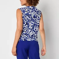 Black Label by Evan-Picone Womens Keyhole Neck Sleeveless Blouse