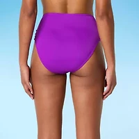 Decree Womens Textured Juniors High Waist Bikini Swimsuit Bottom