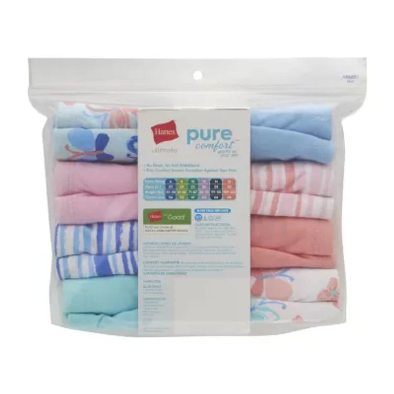 Hanes Ultimate Pure Comfort Organic Cotton Little & Big Kid Girls 8 Pack Hipster Panty Guoch8