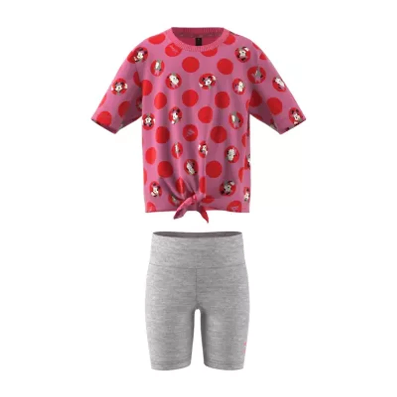 adidas x Disney Toddler & Little Girls 2-pc. Minnie Mouse Short Set