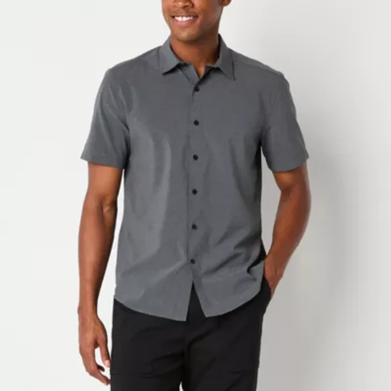 Stylus Mens Short Sleeve Regular Fit Button-Down Shirt
