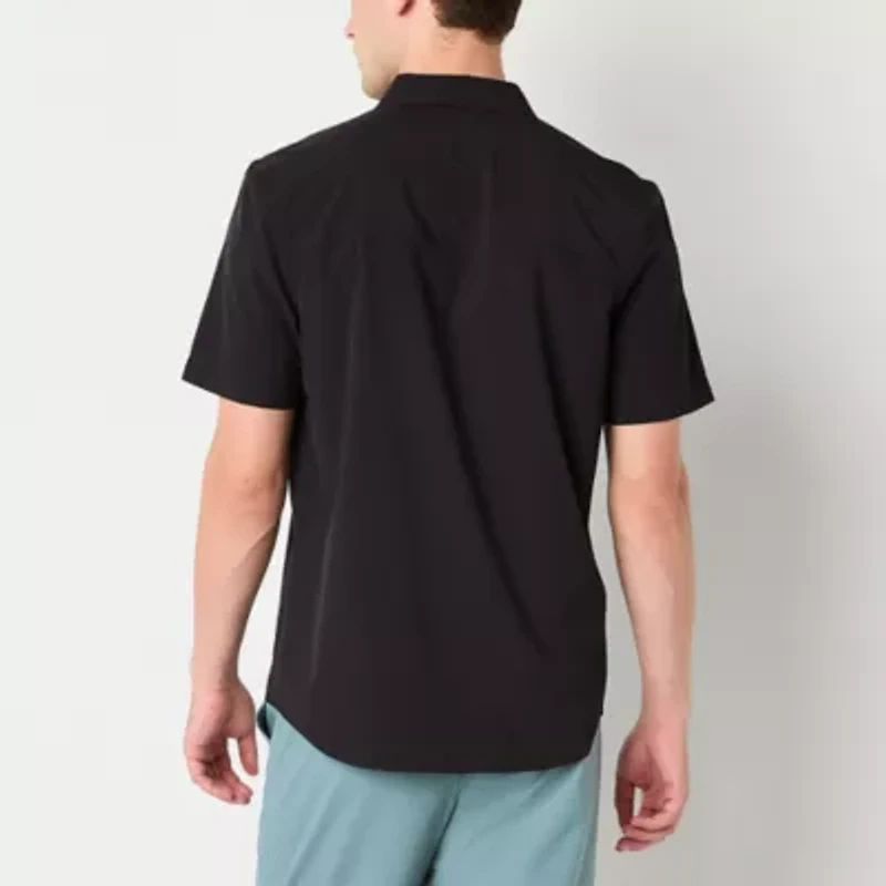 Stylus Mens Short Sleeve Fitted Regular Fit Button-Down Shirt