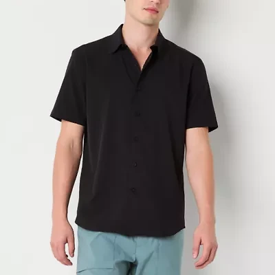 Stylus Mens Short Sleeve Fitted Regular Fit Button-Down Shirt