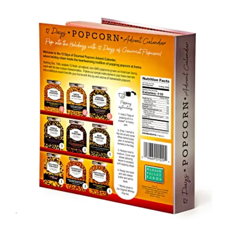 Wabash Valley Farms 12 Days Of Popcorn Advent Calendar Book Food Set