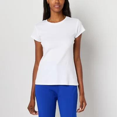 Liz Claiborne Womens Crew Neck Short Sleeve T-Shirt