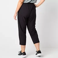 Xersion Womens Plus FeatherLite Woven Mid Rise Tapared Pull-On Pants
