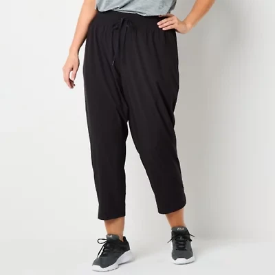 Xersion Womens Plus FeatherLite Woven Mid Rise Tapared Pull-On Pants