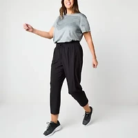 Xersion Womens Plus FeatherLite Woven Mid Rise Tapared Pull-On Pants