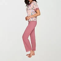 Ilusion Womens Round Neck Short Sleeve 2-pc. Pajama Sets