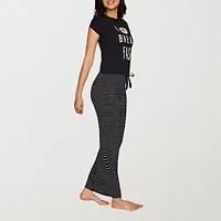 Ilusion Womens Round Neck Short Sleeve 2-pc. Pajama Sets