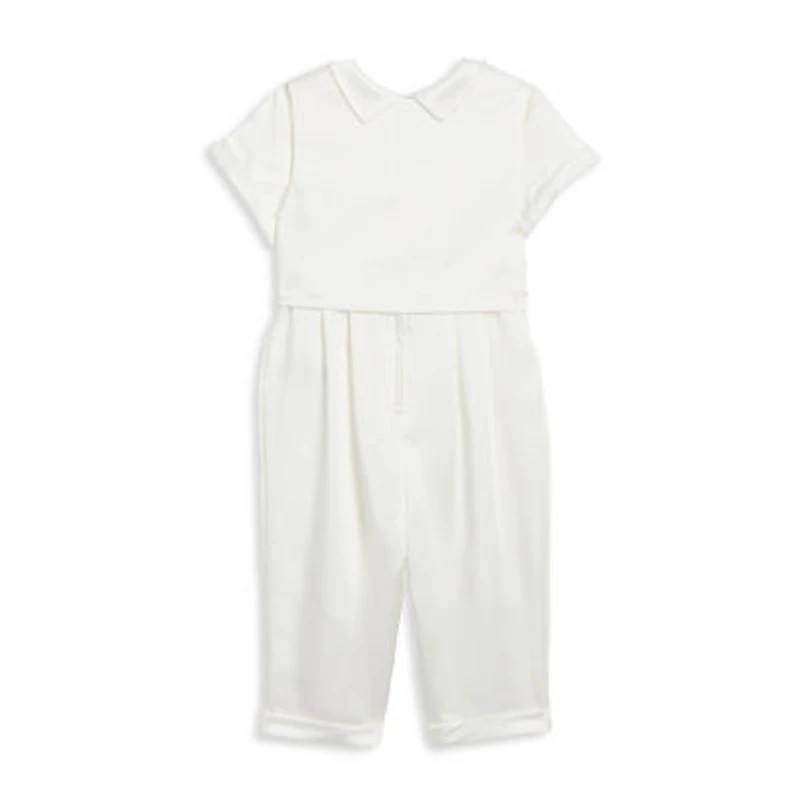 Mia & Mimi Christening Baby Boys Short Sleeve 3-pc. Romper