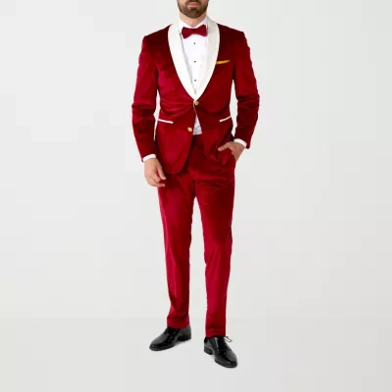 OppoSuits Mens Christmas Velvet Vibes 3-pc Tuxedo