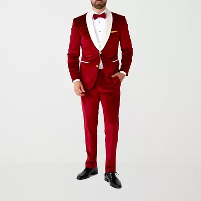 OppoSuits Mens Christmas Velvet Vibes 3-pc Tuxedo