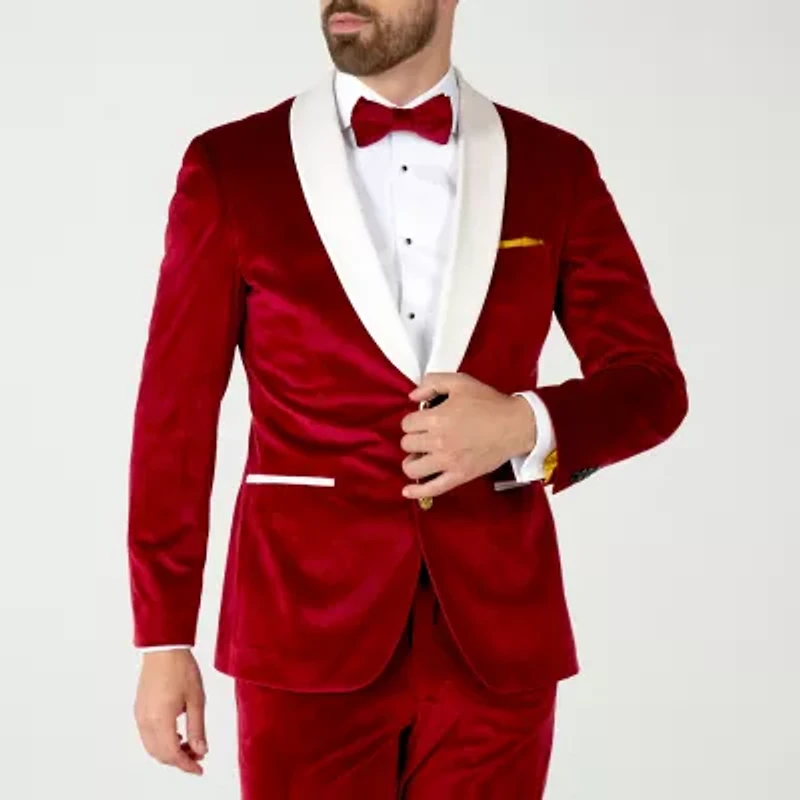 OppoSuits Mens Christmas Velvet Vibes 3-pc Tuxedo