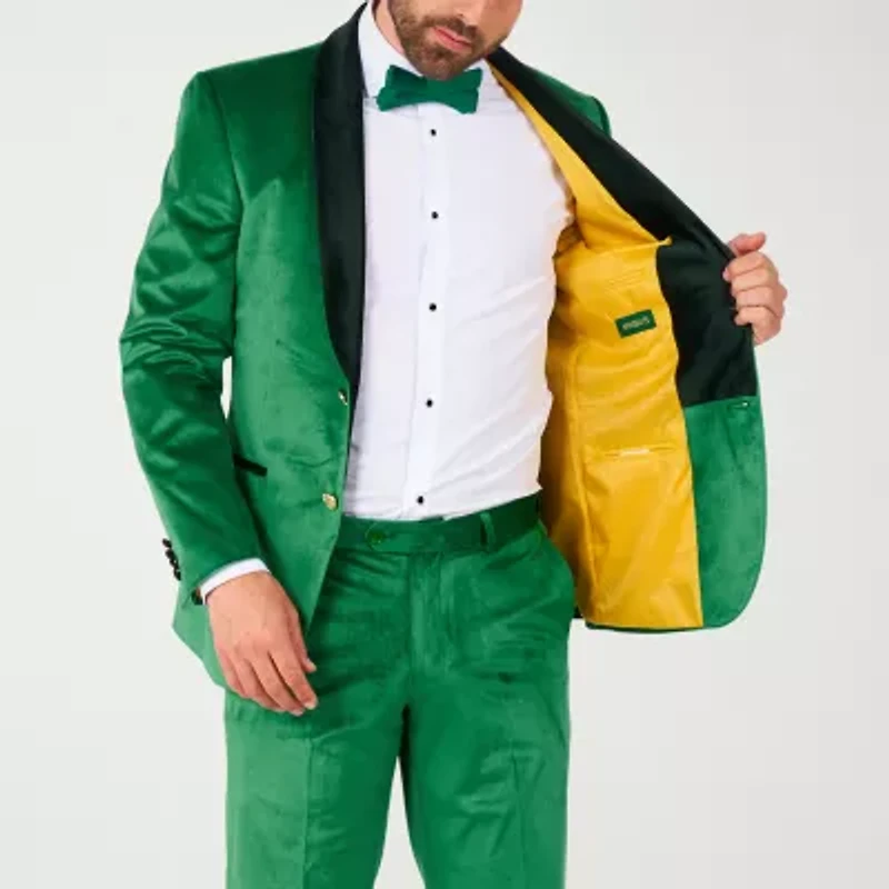 OppoSuits Mens Velvet Verdant 3-pc Tuxedo