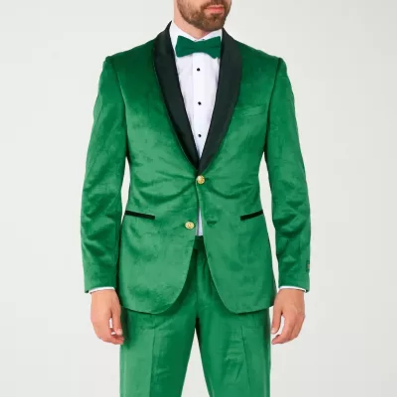 OppoSuits Mens Velvet Verdant 3-pc Tuxedo