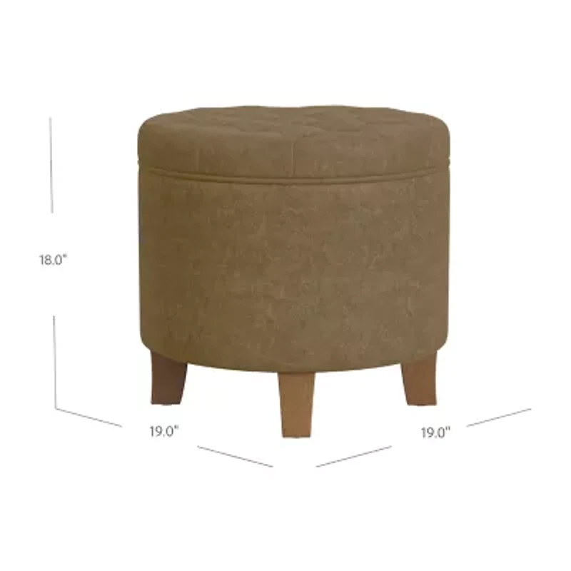 Homepop Storage Tufted Lift-Top Ottoman