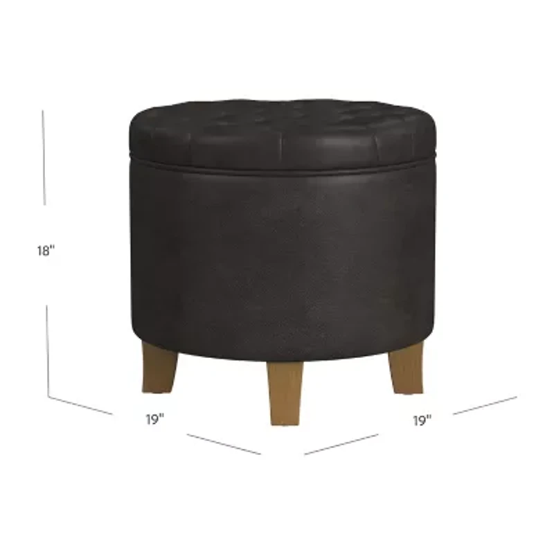 Homepop Storage Tufted Lift-Top Ottoman