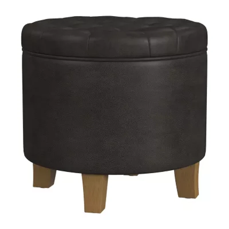 Homepop Storage Tufted Lift-Top Ottoman
