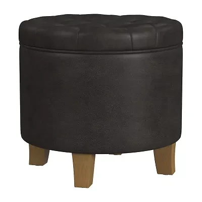 Homepop Storage Tufted Lift-Top Ottoman
