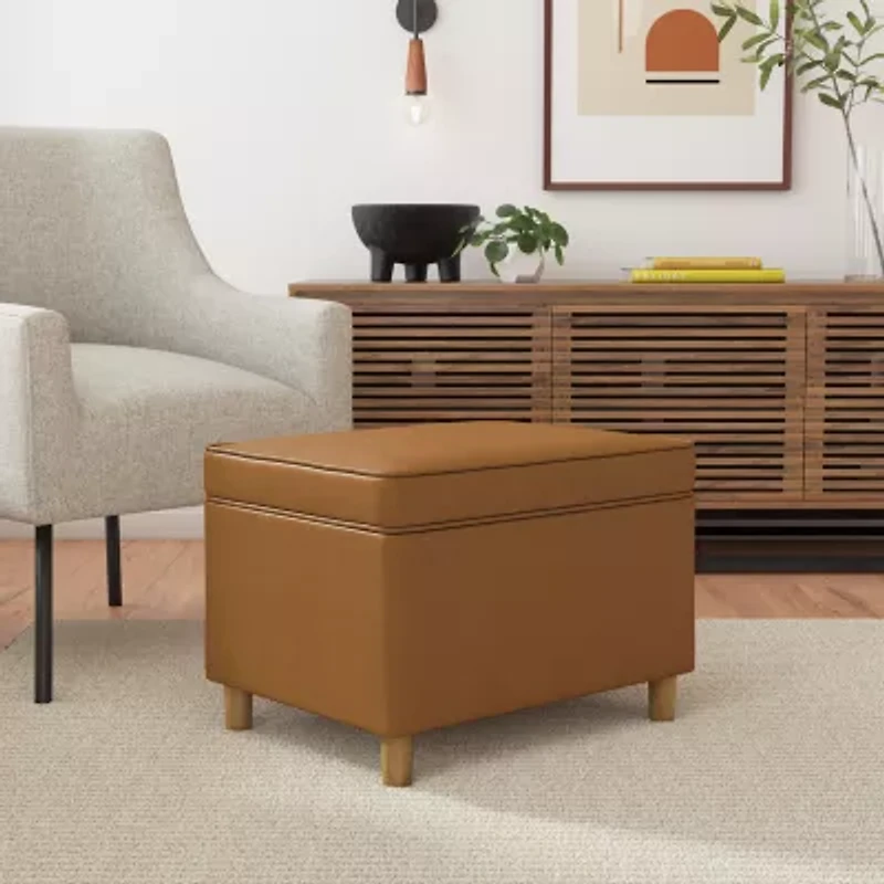 Homepop Dinah Storage Lift-Top Upholstered Ottoman