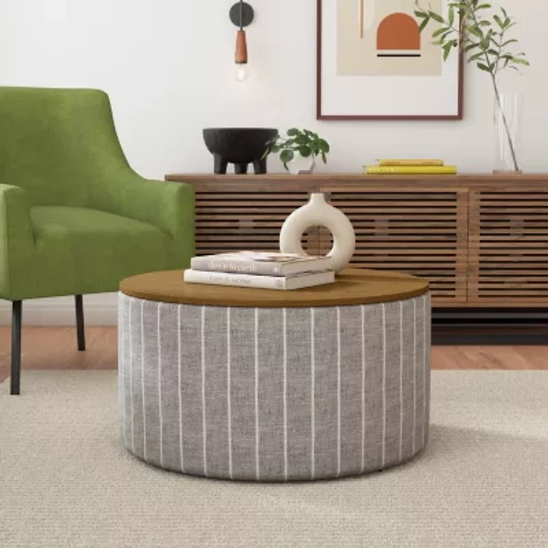 HOMEPOP Homepop Storage Lift-Top Upholstered Ottoman