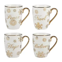 Certified International Christmas Glitter 4-pc. Porcelain Coffee Mug  Set
