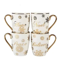 Certified International Christmas Glitter 4-pc. Porcelain Coffee Mug  Set