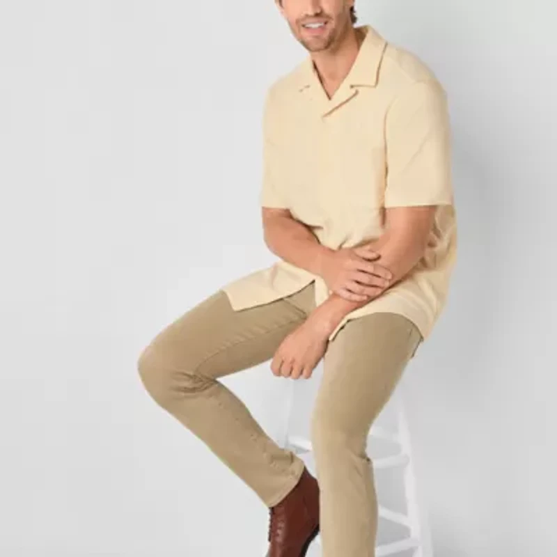 Frye and Co. Mens Short Sleeve Regular Fit Button-Down Shirt