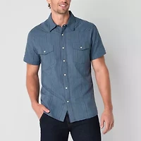 Frye and Co. Mens Short Sleeve Regular Fit Button-Down Shirt