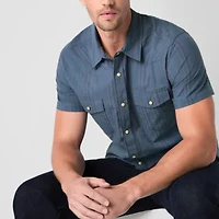 Frye and Co. Mens Short Sleeve Regular Fit Button-Down Shirt