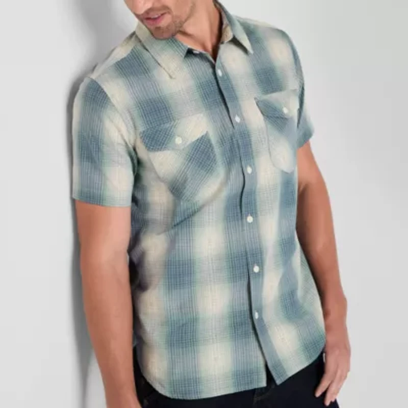 Frye and Co. Mens Short Sleeve Regular Fit Button-Down Shirt