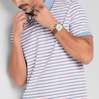 St. John's Bay Essential Striped Oxford Mens Slim Fit Short Sleeve Polo Shirt