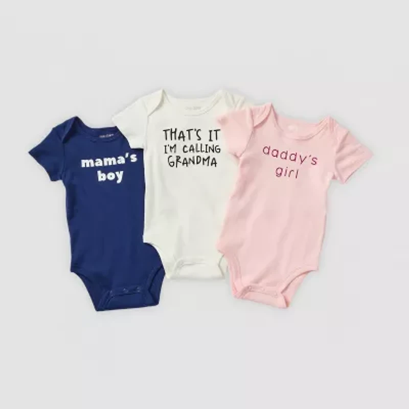 Okie Dokie Baby Boys Crew Neck Short Sleeve Rib Bodysuit