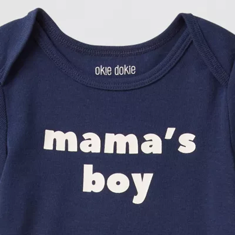 Okie Dokie Baby Boys Crew Neck Short Sleeve Rib Bodysuit