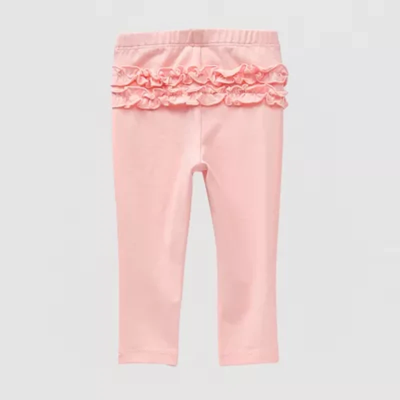 Okie Dokie Baby Girls Full Length Ruffle Back Leggings