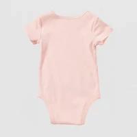 Okie Dokie Baby Girls Round Neck Short Sleeve Rib Bodysuit