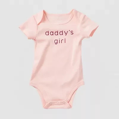 Okie Dokie Baby Girls Round Neck Short Sleeve Rib Bodysuit