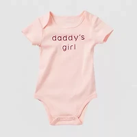 Okie Dokie Baby Girls Round Neck Short Sleeve Rib Bodysuit