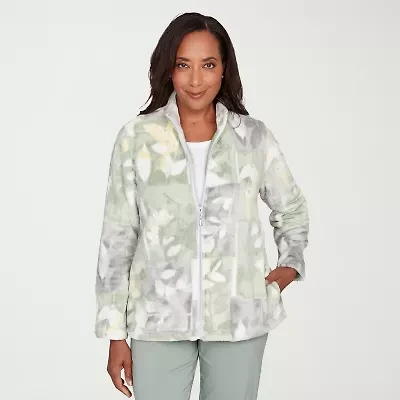 Alfred Dunner Stockbridge Womens Fleece Lightweight Jacket