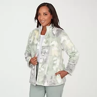 Alfred Dunner Stockbridge Womens Fleece Lightweight Jacket