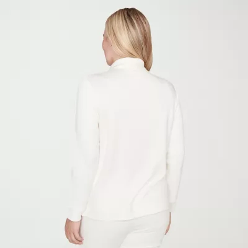 Alfred Dunner Vienna Womens 3/4 Sleeve Quarter-Zip Pullover