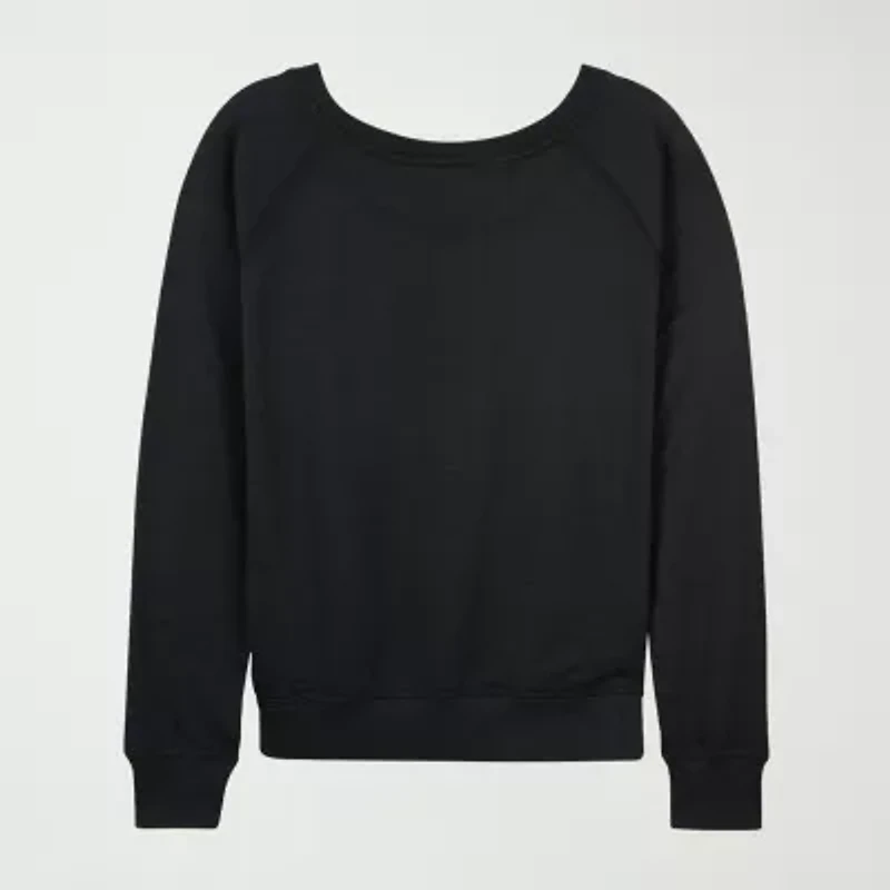 Womens Crew Neck Long Sleeve Regular Fit Grinch Graphic T-Shirt