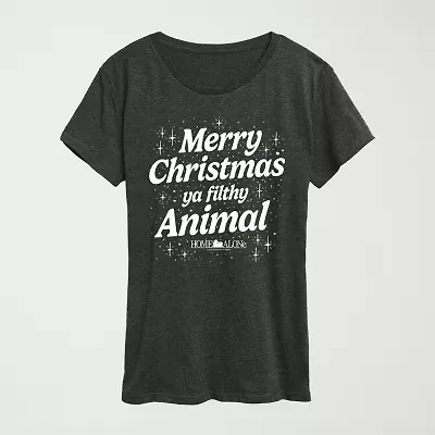 Womens Crew Neck Short Sleeve Regular Fit Graphic T-Shirt