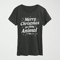 Womens Crew Neck Short Sleeve Regular Fit Graphic T-Shirt