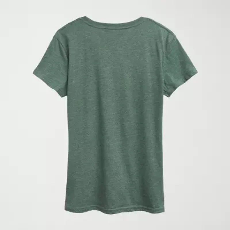 Womens Crew Neck Short Sleeve Regular Fit Princess Graphic T-Shirt