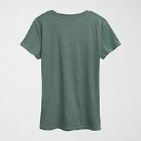 Womens Crew Neck Short Sleeve Regular Fit Princess Graphic T-Shirt