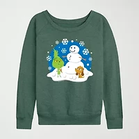 Lil Grinch Womens Round Neck Long Sleeve Regular Fit Graphic T-Shirt